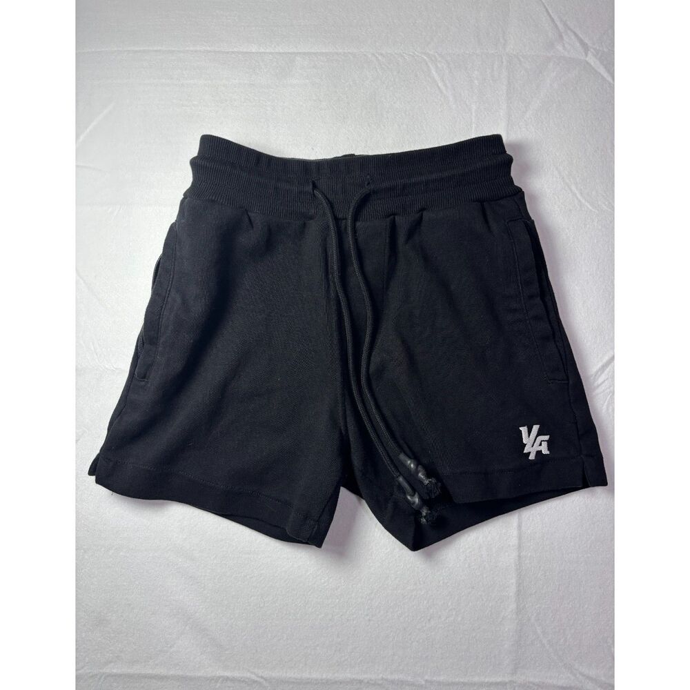 YoungLA Mens 131 The Finest Sweat Shorts Black Embroidered Logo Small
